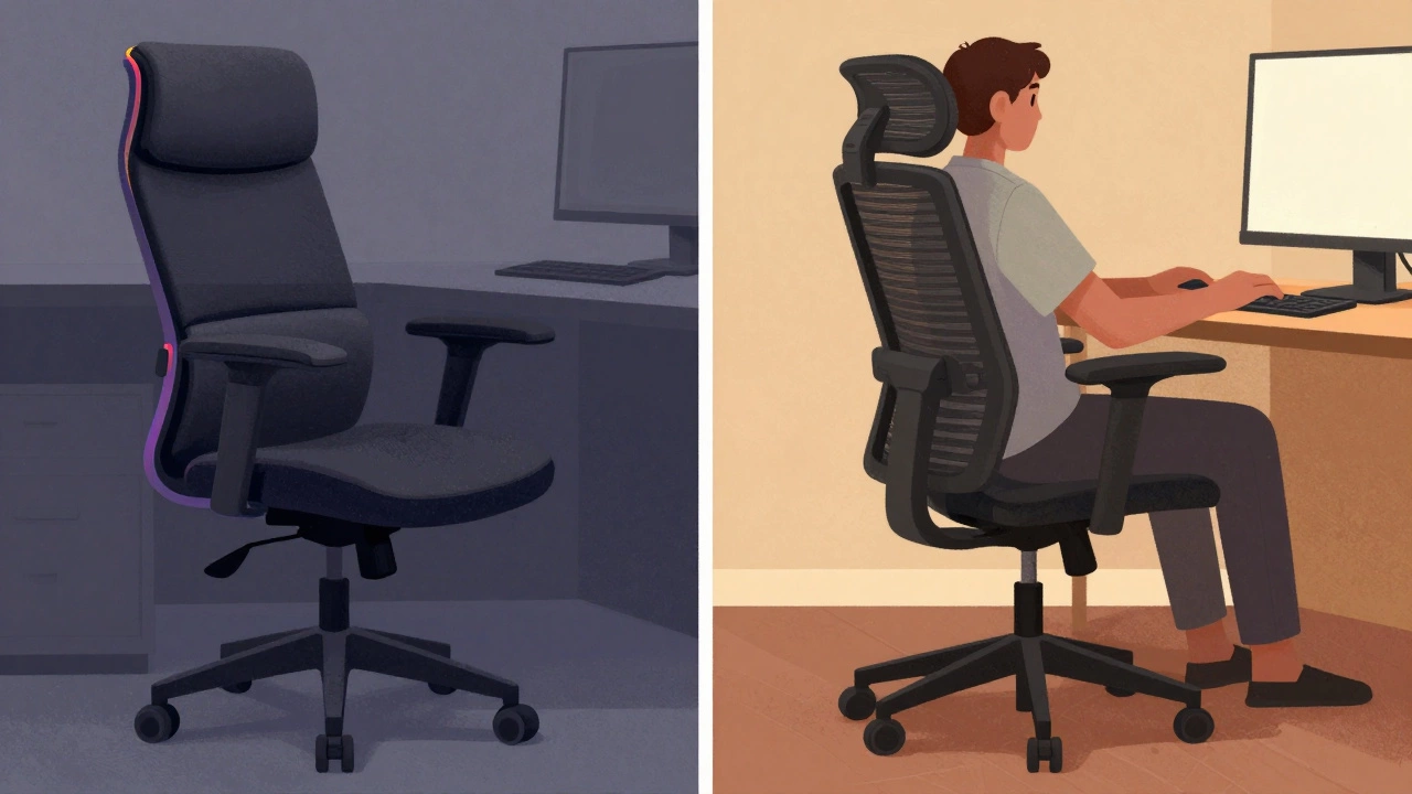 Two chairs side by side: one overloaded with unused features, the other minimal and in active use.