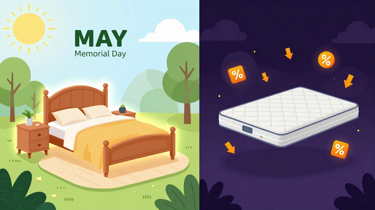 Split illustration comparing spring bundles and autumn sales